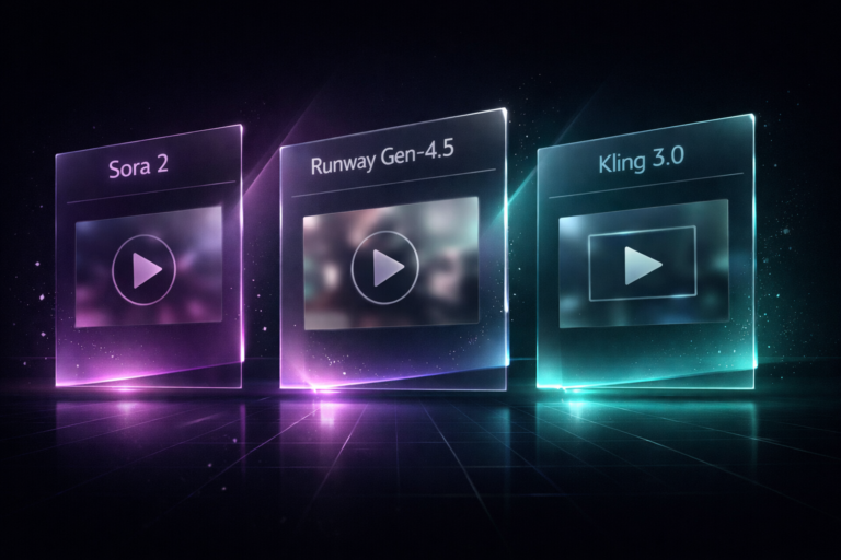 Video-KI Vergleich: Sora 2 vs. Runway Gen-4.5 vs. Kling 3.0